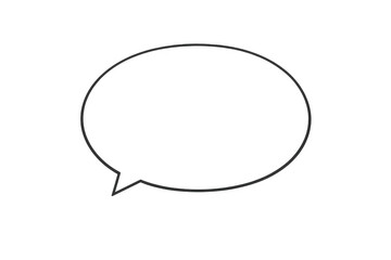 Fototapeta premium Oval speech bubble outline with a shadow, representing chat, thought, and communication, on a transparent background