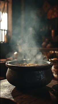 Traditional Indonesian Nasi Liwet Cooking Process