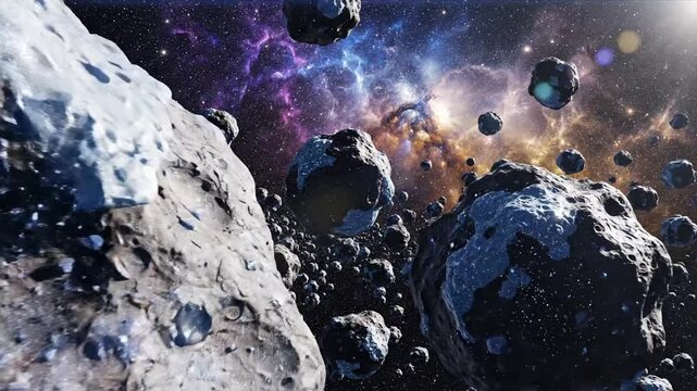 Stunning asteroid field in deep space
