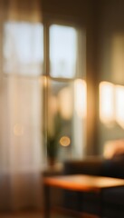 Obraz premium Tranquil home window view evokes cozy warmth and peaceful moments of serene comfort