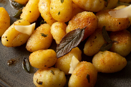 Sage Brown Butter Gnocchi with Shaved Parmesan Cheese