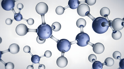 Scientific illustration of molecular bonds and structures using spheres and rods