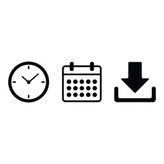 Minimalist time management icons set