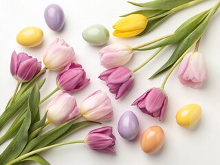Obraz premium easter color eggs on white background 