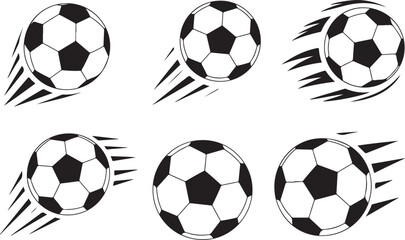 soccer ball motion line pack six vector ball illustrations for print © AIcon Star