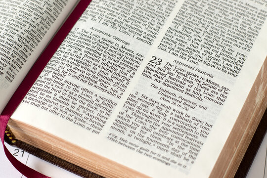 Christian festivals text in holy bible book. Annual feasts, Sabbath calendar, God's plan of salvation, biblical concept.