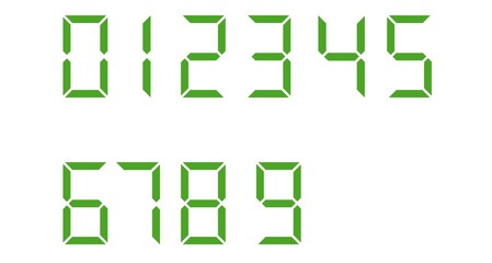 Fototapeta premium Digital numbers set, time, clock, timer, electronic numbers 