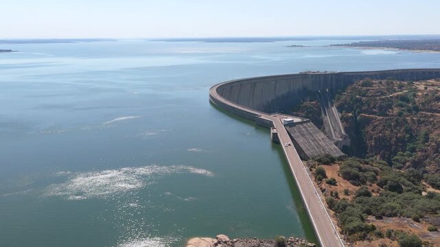 Storage dam (Presa de Almendra, Spain) with a large barrier lake