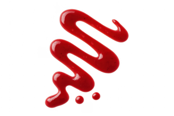 Red berry sauce pouring zig zag pattern