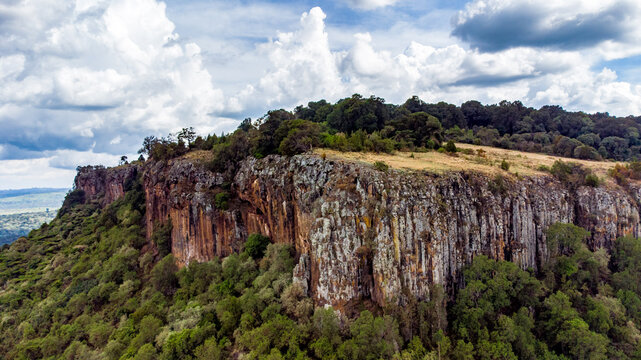 Dramatic Cliff Formation in Mount Elgon National Park, Kitale, Kenya