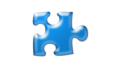 Obraz premium 3D glossy aqua blue shape design of Puzzle.