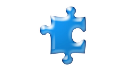 3D glossy aqua blue shape design of Puzzle.