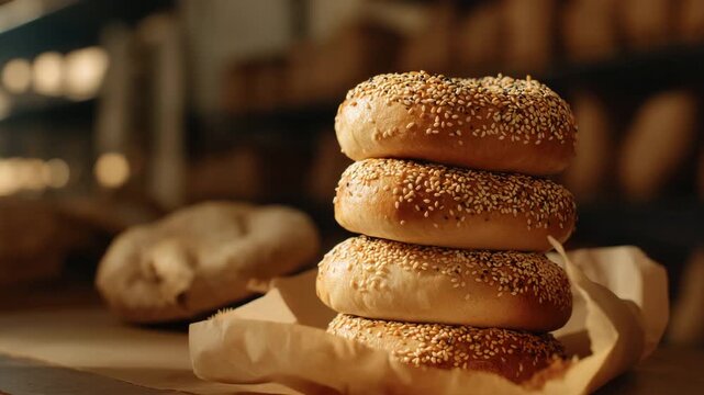 bagels with seeds,buns
