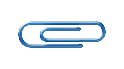 Obraz premium 3D glossy aqua blue shape design of Paper Clip.