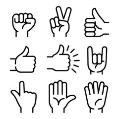 Obraz premium Hand gesture symbols collection