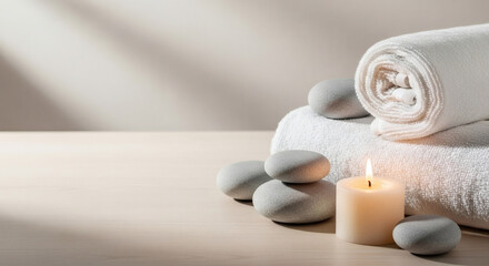 spa setting with candles