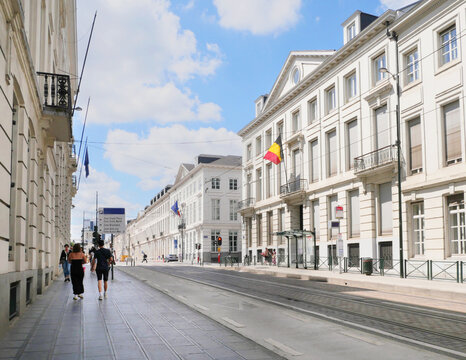 Rue Royale during a summer season in Brussels, Belgium