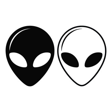Minimalist alien head silhouette