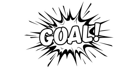 Obraz premium Goal Typography Explosion Bubble in Pop Art Comic Style Vector