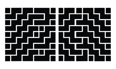 Black and white geometric patterns isolated on white background, Vector