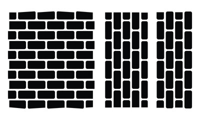 Patterned brick walls isolated on white background, Vector