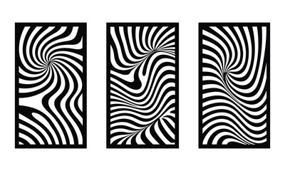 Black and white swirl patterns isolated on white background, Vector