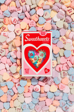 Box of Sweethearts candy for Valentine's Day