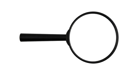 Magnifying glass with professional matte black finish isolated