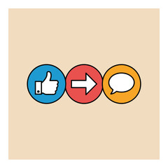 Obraz premium Social media interaction icons set