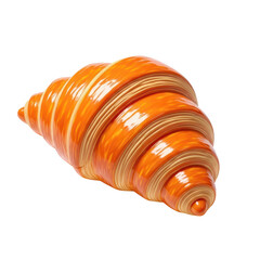 3d rendered golden-brown croissant isolated on transparent background