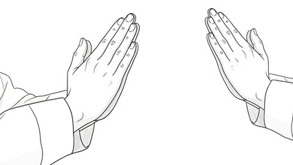 Obraz premium Hands in Prayer Position Illustration.