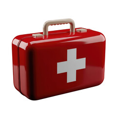 Obraz premium 3d rendered medical first aid kit isolated on transparent background