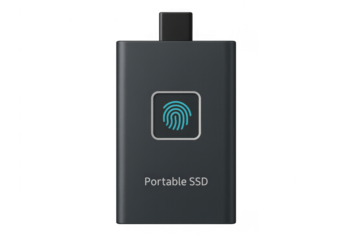 Portable ssd providing secure data storage with fingerprint sensor