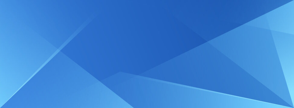 Modern Abstract Blue Geometric Shapes and Lines Banner Background Design with Subtle Gradient