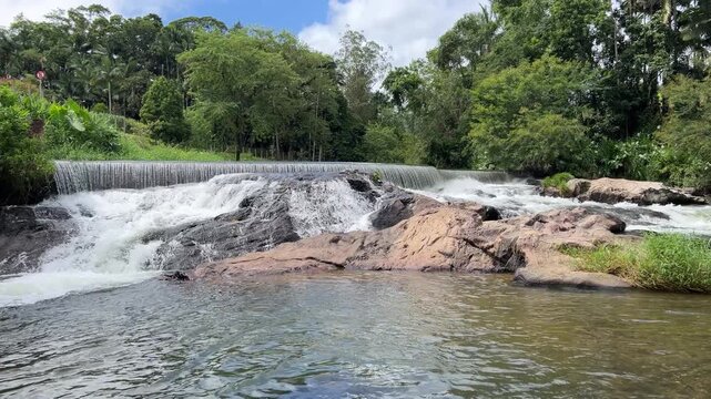 Small Waterfall in Forest River in Blumenau Brazil