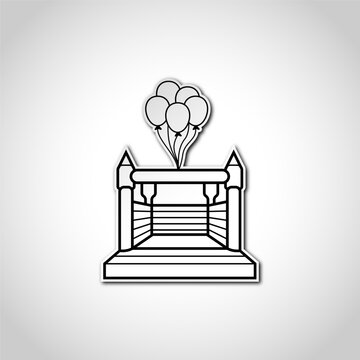 toy house balloon logo vector black color