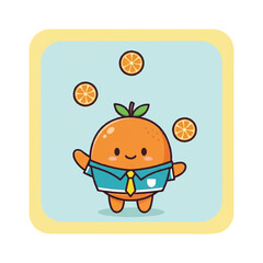 Fototapeta premium Cartoon Orange Character Wearing Business Attire.
