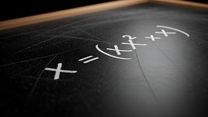 Math Equation on Chalkboard Image: Education, Problem Solving, Academic Concept, Learning, School, Calculation, Formula, Solution, Knowledge, Study