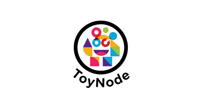 Colorful Toy Node Logo Design Element.