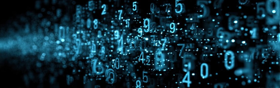 Abstract Digital Data Stream with Floating Numbers.