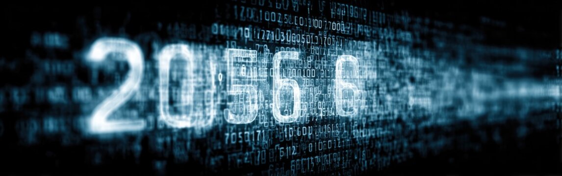 Digital futuristic binary code data stream visualization. - Powered by Adobe