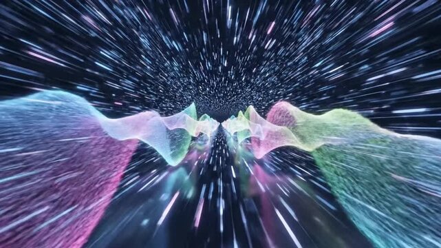 Vibrant abstract digital waves in motion