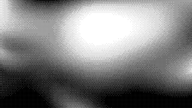 Gradient pixel art background in black white and gray. Abstract digital pattern for retro game design and texture.