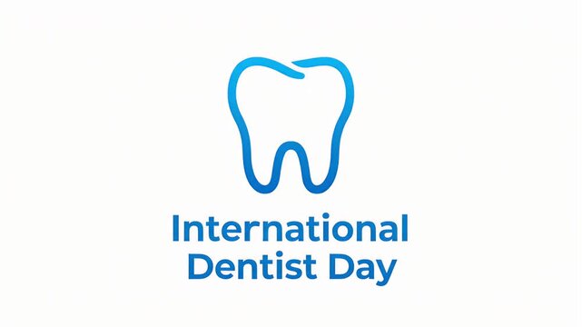 International Dentist Day vector icon with a blue tooth symbol.