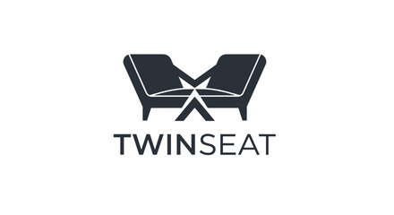 Fototapeta premium Twinseat Logo Design with Two Chairs.