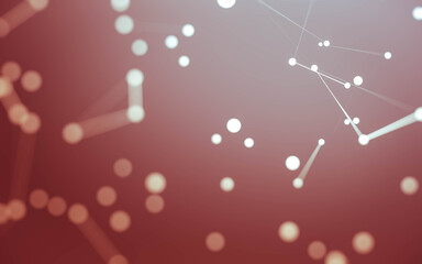 Abstract background. Molecules technology with polygonal shapes, connecting dots and lines. Connection structure. Big data visualization.