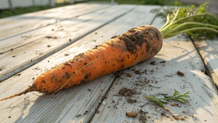 carrot on wooden background