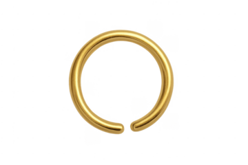 Golden open ring loop 3d rendering luxury jewelry