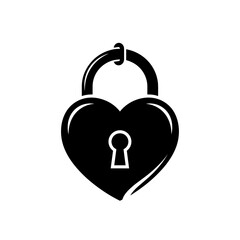 Black Heart Shaped Lock with Keyhole 1.