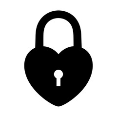 Black Heart Shaped Lock with Keyhole.